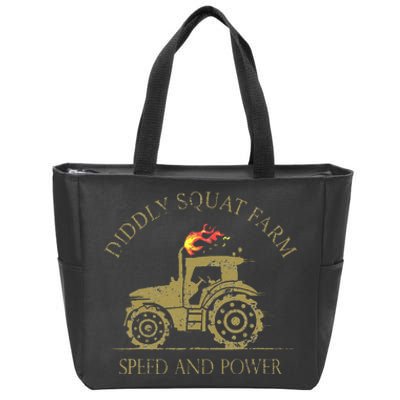 perfect tractor design diddly squat farm speed and power Zip Tote Bag