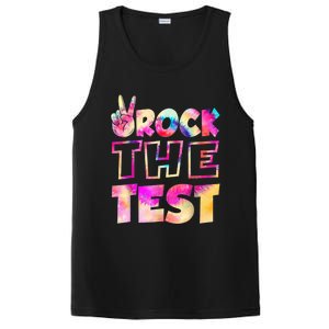 Peace Tie Dye Rock The Test Happy Testing Day Teacher Lover PosiCharge Competitor Tank