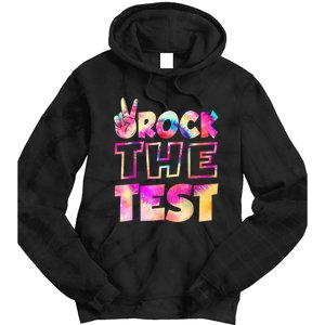 Peace Tie Dye Rock The Test Happy Testing Day Teacher Lover Tie Dye Hoodie