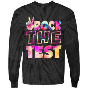 Peace Tie Dye Rock The Test Happy Testing Day Teacher Lover Tie-Dye Long Sleeve Shirt