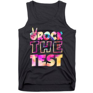 Peace Tie Dye Rock The Test Happy Testing Day Teacher Lover Tank Top