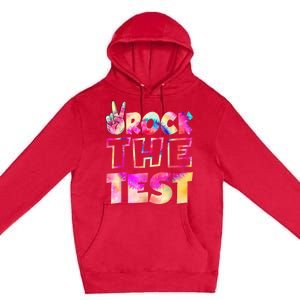 Peace Tie Dye Rock The Test Happy Testing Day Teacher Lover Premium Pullover Hoodie