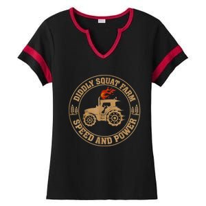 Perfect Tractor Design Diddly Squat Farm Speed And Power Ladies Halftime Notch Neck Tee