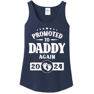 Promoted To Daddy Again Est 2024 Pregnancy Ladies Essential Tank