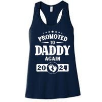 Promoted To Daddy Again Est 2024 Pregnancy Women's Racerback Tank