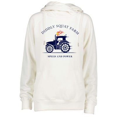 Perfect Tractor Design Diddly Squat Farm Speed And Power Womens Funnel Neck Pullover Hood