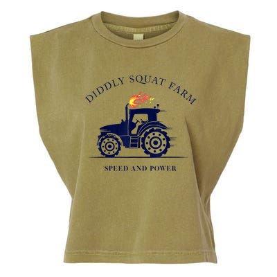 Perfect Tractor Design Diddly Squat Farm Speed And Power Garment-Dyed Women's Muscle Tee