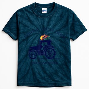 Perfect Tractor Design Diddly Squat Farm Speed And Power Kids Tie-Dye T-Shirt