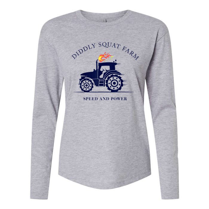 Perfect Tractor Design Diddly Squat Farm Speed And Power Womens Cotton Relaxed Long Sleeve T-Shirt