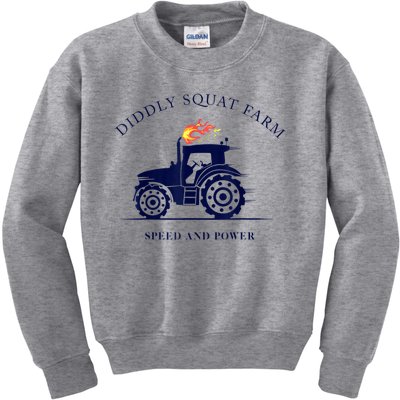 Perfect Tractor Design Diddly Squat Farm Speed And Power Kids Sweatshirt