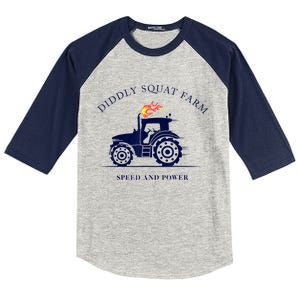 Perfect Tractor Design Diddly Squat Farm Speed And Power Kids Colorblock Raglan Jersey