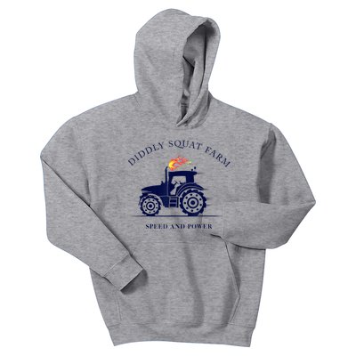 Perfect Tractor Design Diddly Squat Farm Speed And Power Kids Hoodie