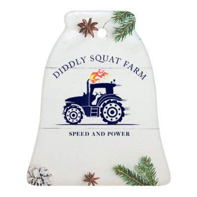 Perfect Tractor Design Diddly Squat Farm Speed And Power Ceramic Bell Ornament