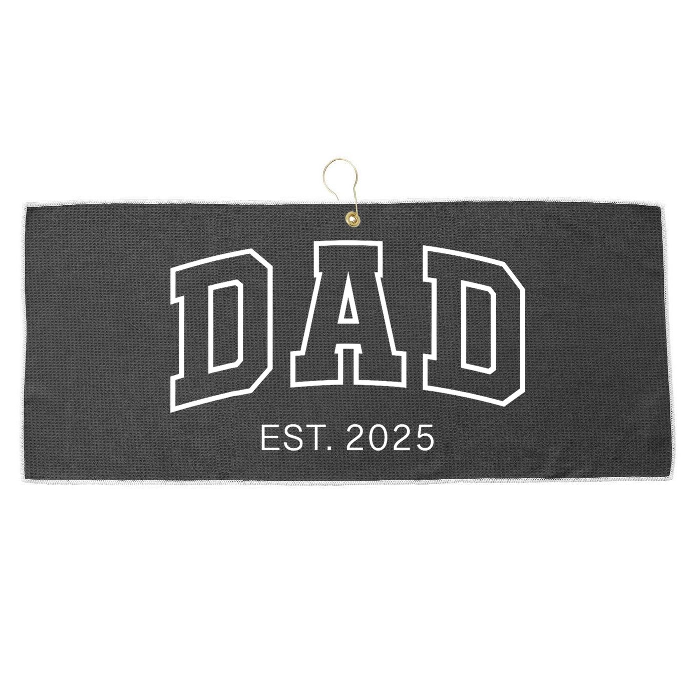 Promoted To Dad Est 2025 Daddy To Be Gifts First Time Dad Large Microfiber Waffle Golf Towel