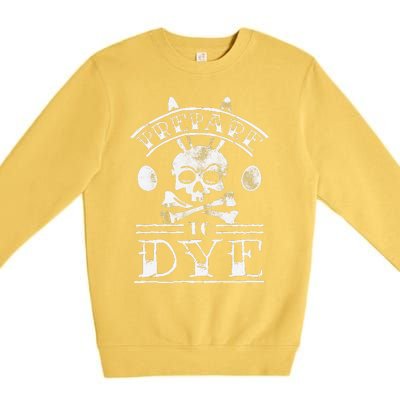 Prepare To Dye Bunny Skull Tattoo Funny Easter Premium Crewneck Sweatshirt