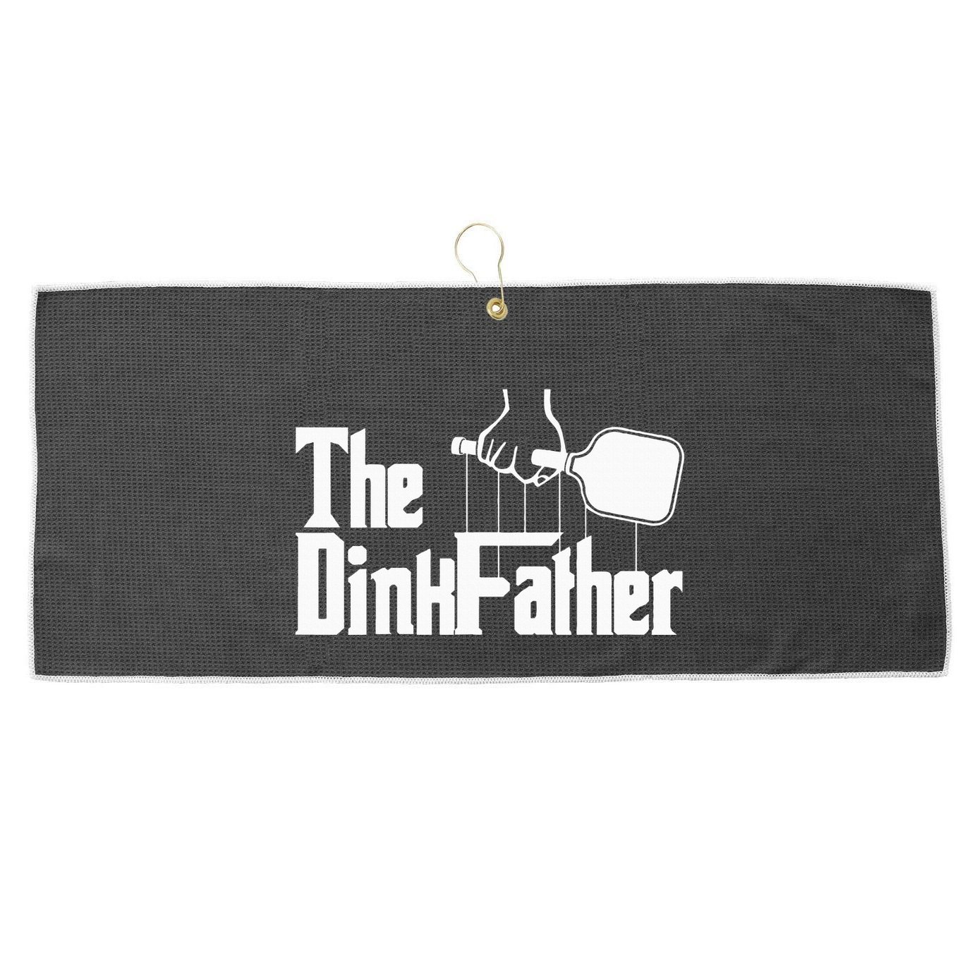Pickleball The Dinkfather funny sport lovers  Large Microfiber Waffle Golf Towel