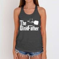 Pickleball The Dinkfather funny sport lovers  Women's Knotted Racerback Tank