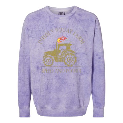 Perfect Tractor Design Diddly Squat Farm Speed And Power Colorblast Crewneck Sweatshirt