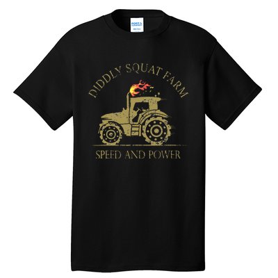 Perfect Tractor Design Diddly Squat Farm Speed And Power Tall T-Shirt