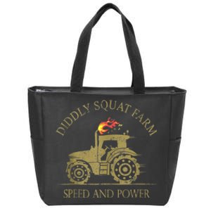 Perfect Tractor Design Diddly Squat Farm Speed And Power Zip Tote Bag