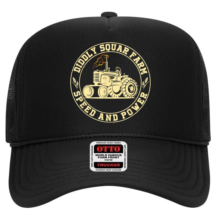 Perfect Tractor Design Diddly Squat Farm Speed And Power High Crown Mesh Back Trucker Hat