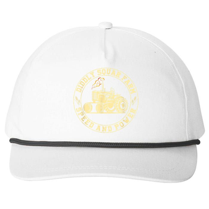 Perfect Tractor Design Diddly Squat Farm Speed And Power Snapback Five-Panel Rope Hat