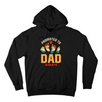 Promoted To Daddy 2024 Vintage Soon To Be New Dad Father Day Hoodie