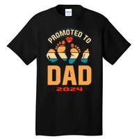 Promoted To Daddy 2024 Vintage Soon To Be New Dad Father Day Tall T-Shirt