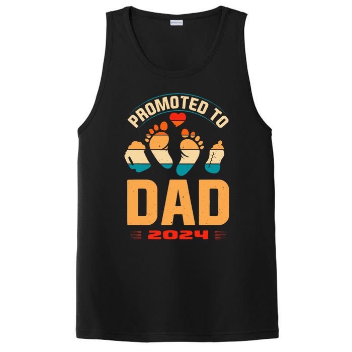 Promoted To Daddy 2024 Vintage Soon To Be New Dad Father Day PosiCharge Competitor Tank