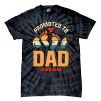 Promoted To Daddy 2024 Vintage Soon To Be New Dad Father Day Tie-Dye T-Shirt