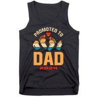 Promoted To Daddy 2024 Vintage Soon To Be New Dad Father Day Tank Top