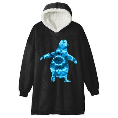 Penguin Tie Dye Pattern Lover Flightless Bird Antarctica Hooded Wearable Blanket