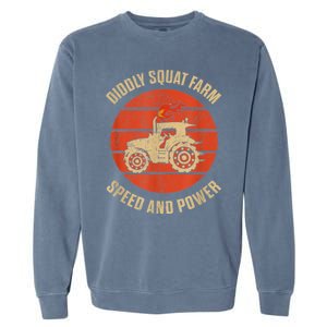 Perfect Tractor Design Diddly Squat Farm Speed And Power Garment-Dyed Sweatshirt