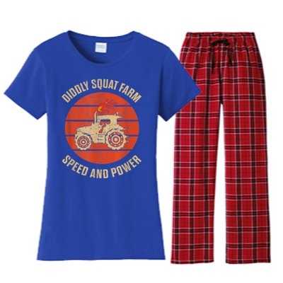 Perfect Tractor Design Diddly Squat Farm Speed And Power Women's Flannel Pajama Set