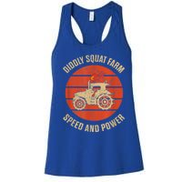 Perfect Tractor Design Diddly Squat Farm Speed And Power Women's Racerback Tank