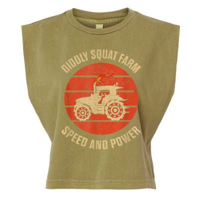 Perfect Tractor Design Diddly Squat Farm Speed And Power Garment-Dyed Women's Muscle Tee