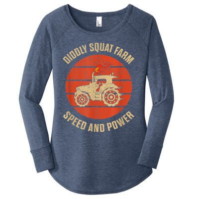 Perfect Tractor Design Diddly Squat Farm Speed And Power Women's Perfect Tri Tunic Long Sleeve Shirt