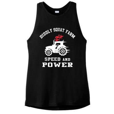 Perfect Tractor Design Diddly Squat Farm Speed And Power Ladies PosiCharge Tri-Blend Wicking Tank