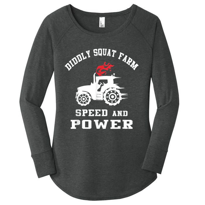 Perfect Tractor Design Diddly Squat Farm Speed And Power Women's Perfect Tri Tunic Long Sleeve Shirt