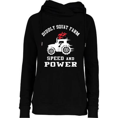 Perfect Tractor Design Diddly Squat Farm Speed And Power Womens Funnel Neck Pullover Hood