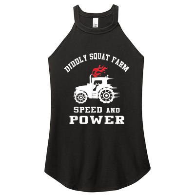 Perfect Tractor Design Diddly Squat Farm Speed And Power Women's Perfect Tri Rocker Tank