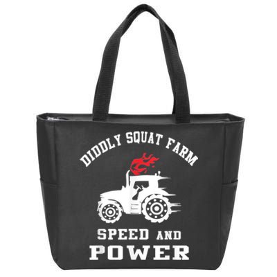 Perfect Tractor Design Diddly Squat Farm Speed And Power Zip Tote Bag