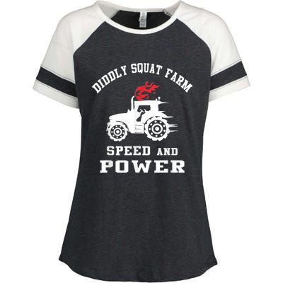 Perfect Tractor Design Diddly Squat Farm Speed And Power Enza Ladies Jersey Colorblock Tee