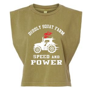 Perfect Tractor Design Diddly Squat Farm Speed And Power Garment-Dyed Women's Muscle Tee