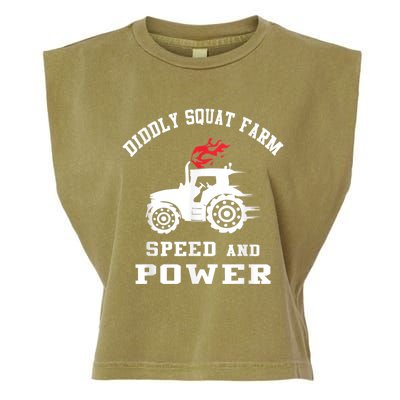 Perfect Tractor Design Diddly Squat Farm Speed And Power Garment-Dyed Women's Muscle Tee