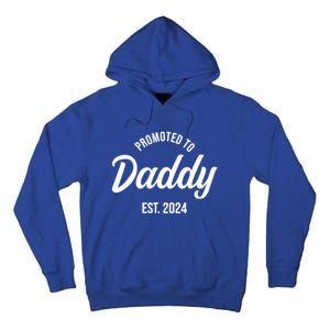 Promoted To Daddy 2024 Funny Humor New Dad Baby First Time Fathers Day Tall Hoodie