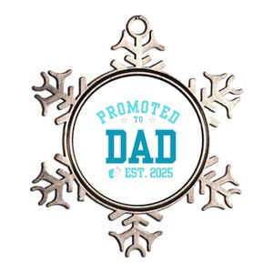 Promoted To Dad Est. 2025 FatherS Day Baby Boy Announcement Metallic Star Ornament