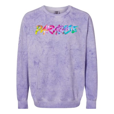 Paradise Tie Dye Colors Colorblast Crewneck Sweatshirt