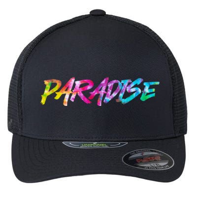 Paradise Tie Dye Colors Flexfit Unipanel Trucker Cap