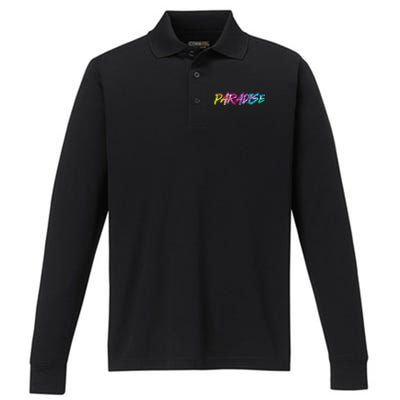 Paradise Tie Dye Colors Performance Long Sleeve Polo